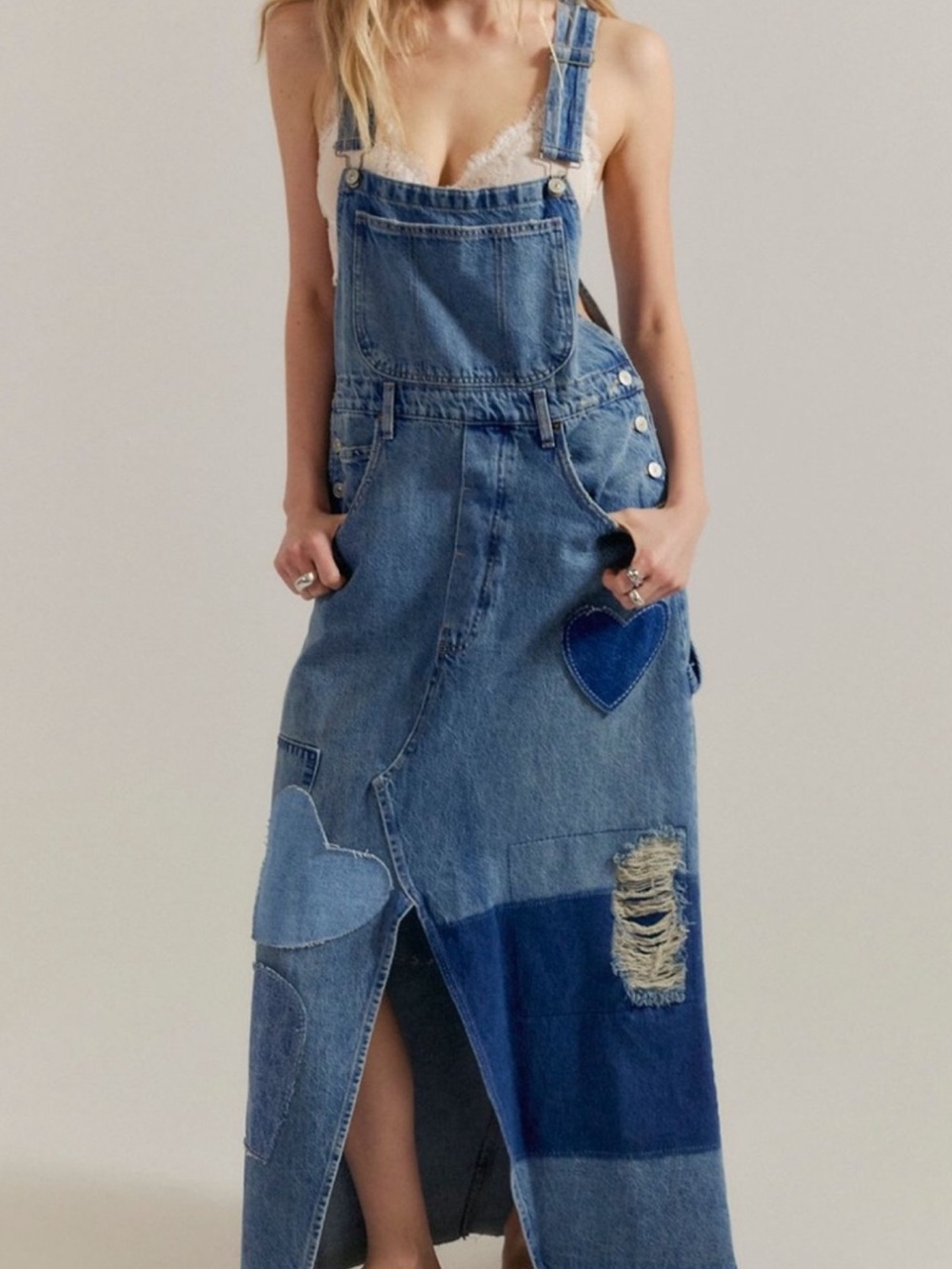 NWT. Free People We the Free Key to My Heart  Patched SKIRTALLS 💙💙